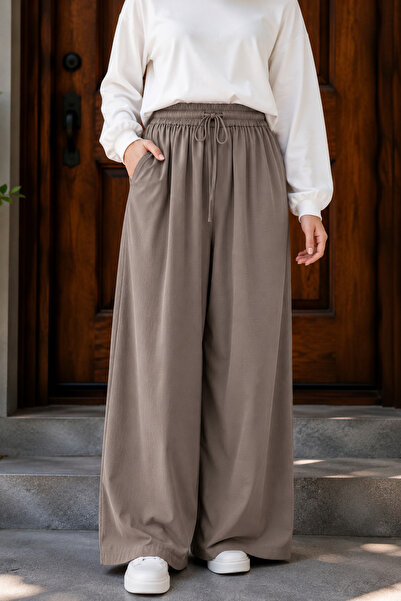 İmajButik Mink Waist Elasticated Drawstring Pocketed Trousers