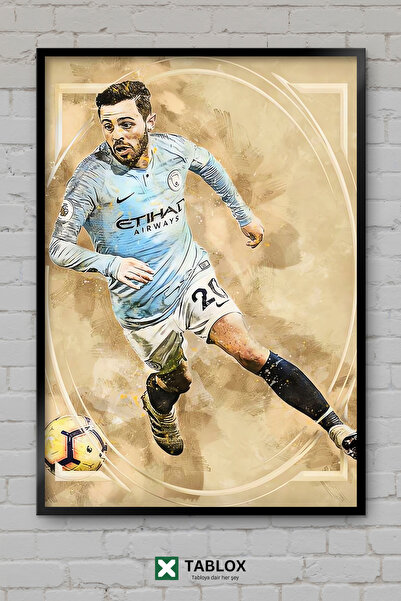 tablomaxtbx Bernardo Silva Fudbaler Fudbal Portugal Poster Uramljen Dekorativ...