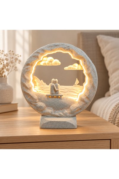 momento hediyelik Işıklı Yaşam Hikâyeleri 3D Dekoratif Pilli Masa Lambası