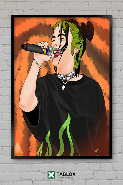 tablomaxtbx Bili Ajliš, pevačica, pop muzika, portret poster, uokvirena dekor...