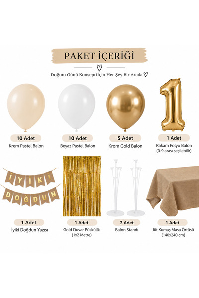 Cansüs Can Süs Bir Yaş Doğum Günü Konsepti-Parti Seti