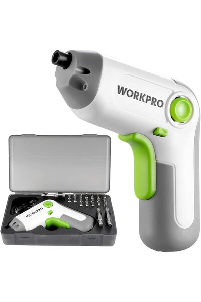 Workpro طقم مفك كهربائي لاسلكي 3.6 فولت مع رأس مائل، 24 قطعة