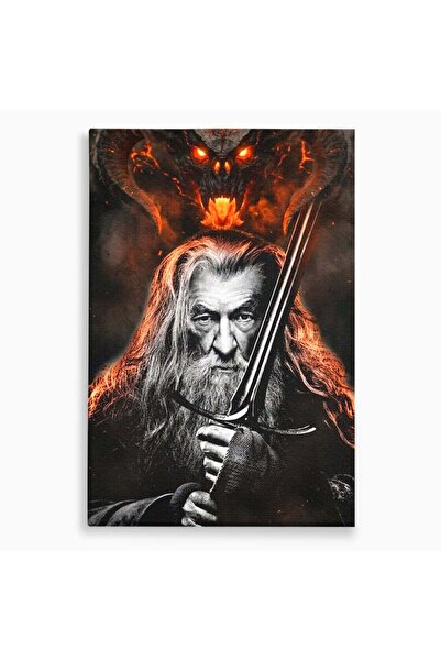 Luxcanva Tablou Canvas Vrajitorul Si Demonul 70x100 cm pe Sasiu Lemn Gandalf ...