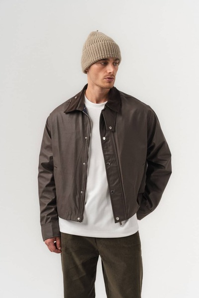 go gang own Master Men's Coat with Zipper and Snap Closure Collar