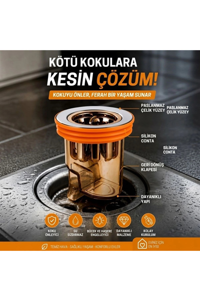 shopwave Drain Odor and Insect Prevention Drain Cover, Backflow Preventer Pla...