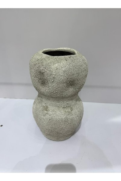 Generic Cement Decorative Vase with a Stone Texture – Modern and Distinctive Design – Height 28 cm X Width 15 cm