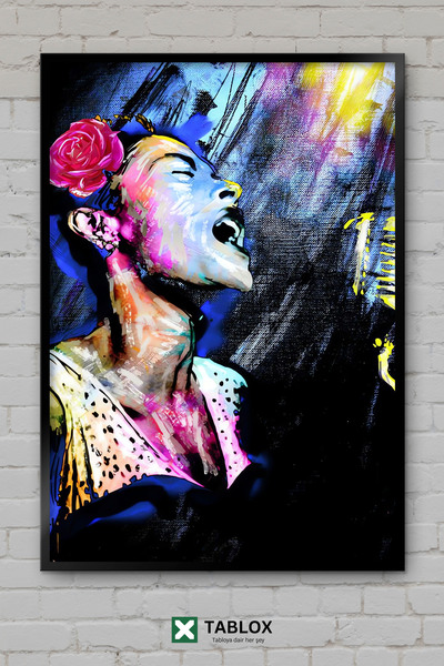 tablomaxtbx Billie Holiday Blue Moon Jazz Jazz Singer Poster Framed Decorativ...
