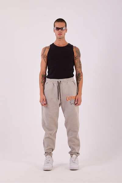 Superbluemexico Men's Beige California Jogger Pants