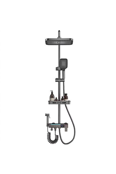 NEXTLY Coloană de duș cu afișaj digital și iluminare LED NEXTLY, Gri, 70-110 cm