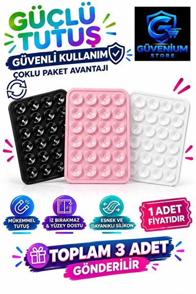 güvenium store Silikon Vakumlu Yapışkanlı Kaymaz Telefon Tutucu Vantuz