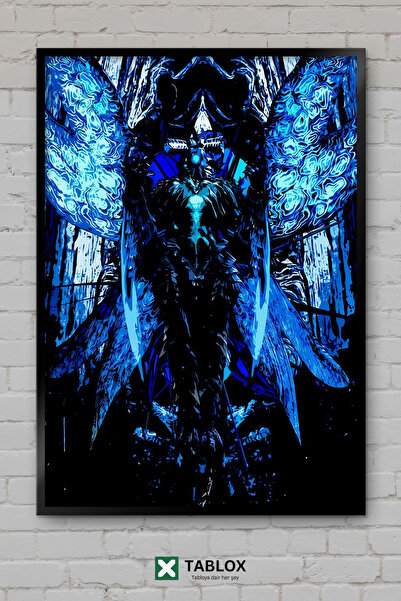 tablomaxtbx Blue Supreme Demon Mavi Şeytan Φανταστική Τέχνη Πλαισιωμένο Διακο...