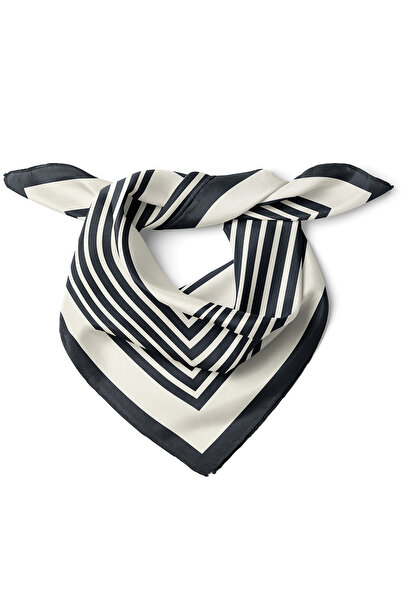 nehir eşarp Çizgi Desen Fular Bandana 50x50 Cm