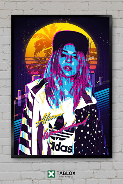 tablomaxtbx Alison Wonderland DJ, pevačica elektronske muzike, portret u okvi...