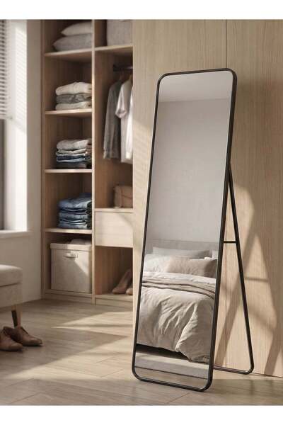 Taimi Elegant Design Mirror 120x30cm-full Length Mirror With Black Metal Fram...