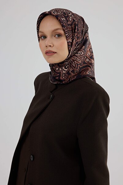 İpekhan Sura Silk Scarf 53006 Burgundy Brown