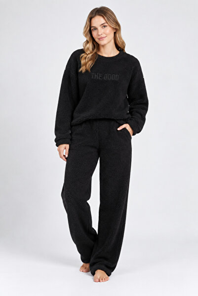 CHARME Women's black cocolino pajamas with "The Printed