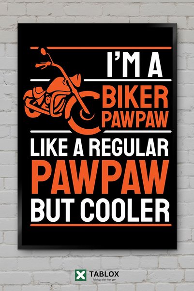 tablomaxtbx Biker Pawpaw Motorcycle Αφίσα Μοτοσικλετιστή με Κορνίζα Τέχνης Δι...