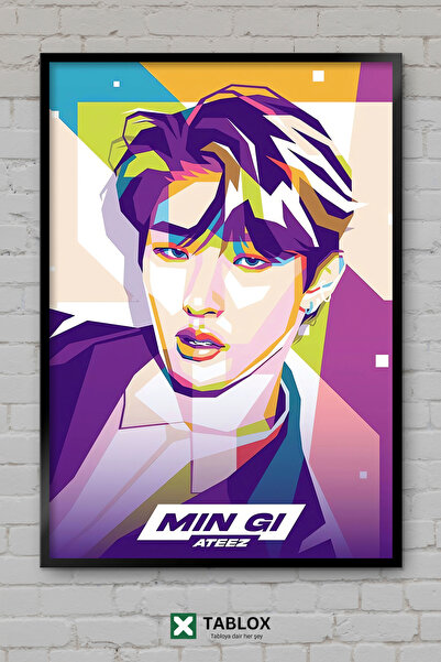 tablomaxtbx Ateez Mingi Kpop pevač korejske muzike portret okvir izgleda deko...