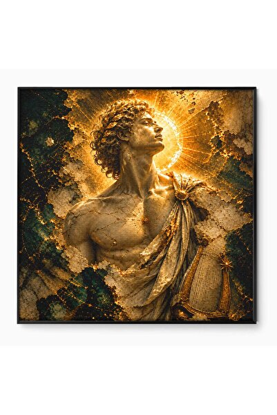 Luxcanva Tablou Canvas Aureola Zeului Antic 140x140 cm cu Rama Negru Zeitate ...