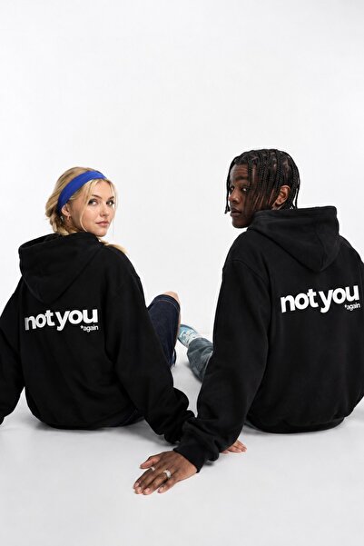 The Champ Clothing Unisex Oversize Hoodie Not You Again Printed Black – Hoode...
