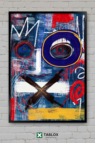 tablomaxtbx Poster de artă minimalistă de culoare albastră, decor de perete, ...