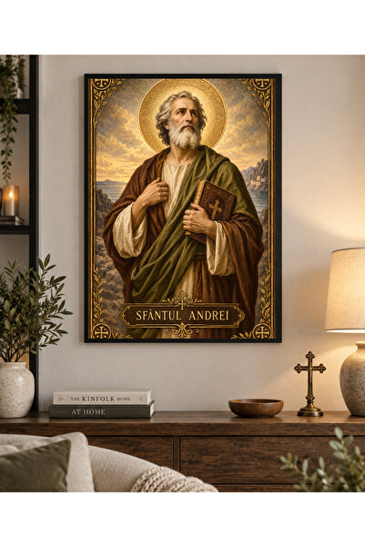 Miutic Print Studio Tablou decorativ religios „Sfântul Andrei”, icoană premiu...