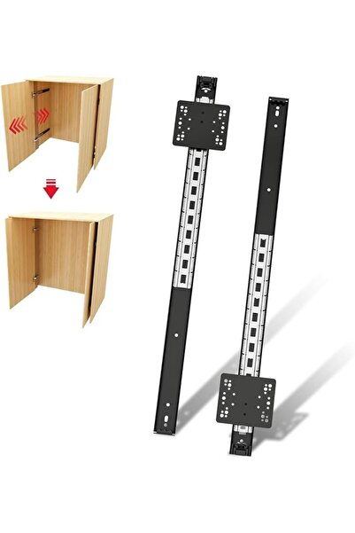 AZONEE 1 Pair 450mm Pocket Door Drawer Runners, Full Extension Ball Bearing S...