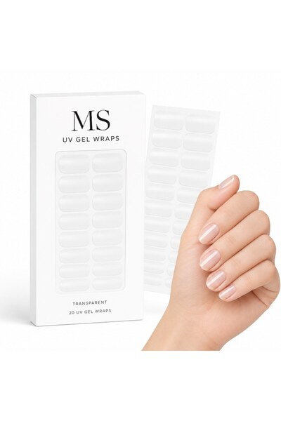 Ms Set de benzi adezive transparente cu gel UV pentru unghii, 20 bucăți, aspe...