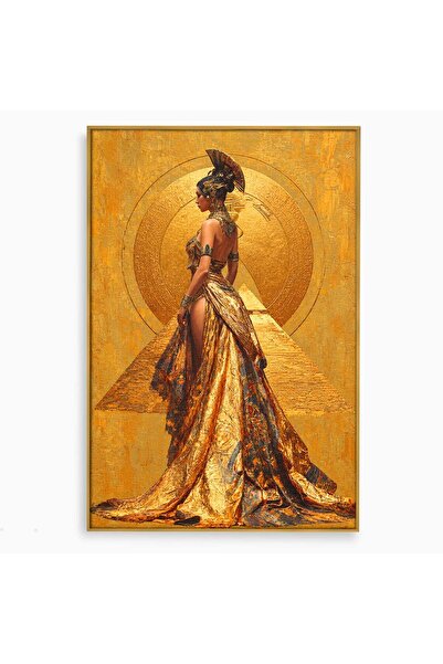Luxcanva Tablou Canvas Regina Egipteana 40x60 cm cu Rama Auriu Egipt Regina P...