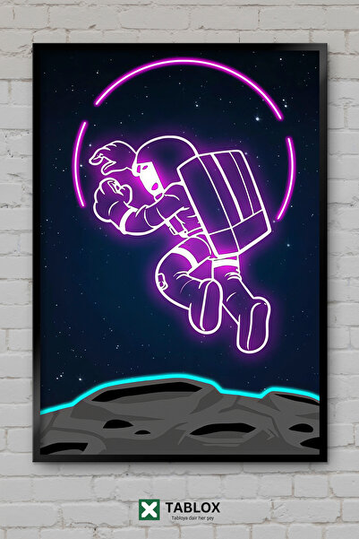 tablomaxtbx Astronaut Astronaut Neon Svemir Galaksija Umetnost Uramljena Deko...