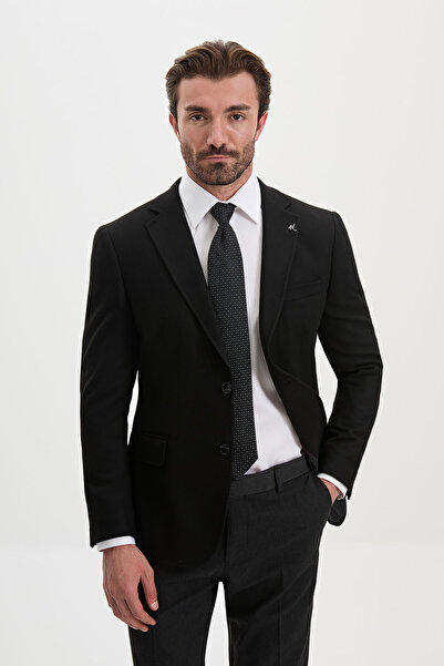 Mcr Straight Slim Fit Wool Blend Men's Jacket Black - 41509.26K