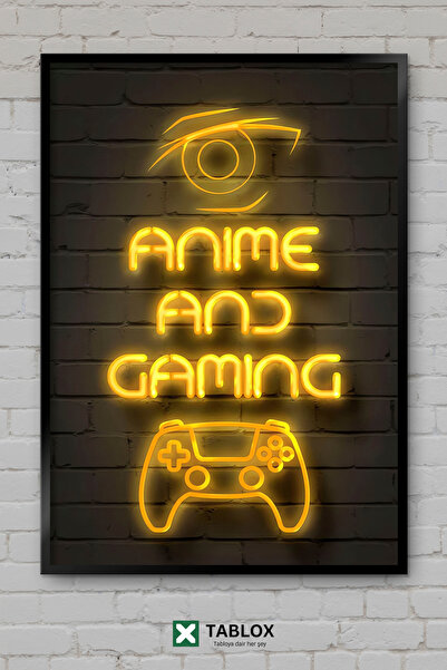 tablomaxtbx Anime Gaming Game Neon Manga Gamer Player Ιαπωνικός διακοσμητικός...