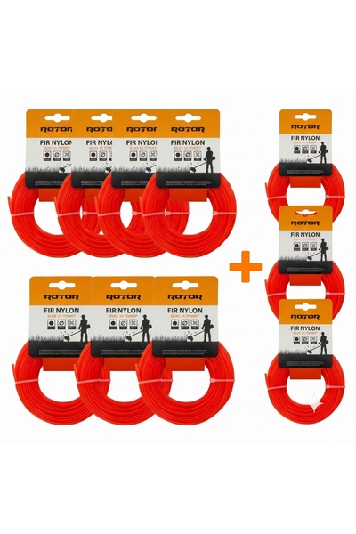 Rotor Set 10 Fire Nylon Rotund ROTOR, 3mm x 15m, rosu, pentru motocoasa si trimmer