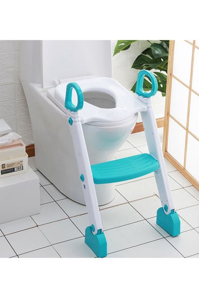 Generic Brand Kids Step-Up Toilet Training Seat with Ladder – Foldable & Adjustable - 38x56 cm - (1 to 6+)years