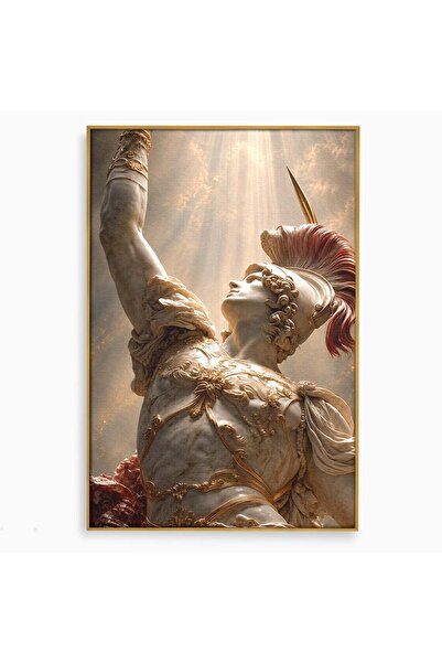 Luxcanva Tablou Canvas Gloria Eroica 40x60 cm cu Rama Auriu Statuie Erou Mito...