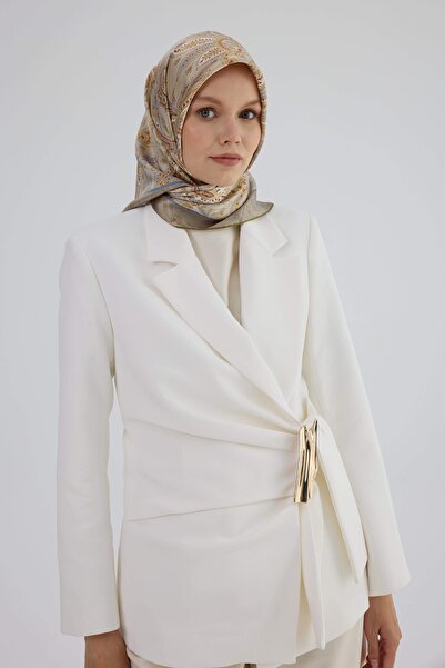 İpekhan Twill Silk Scarf 53006 Cream