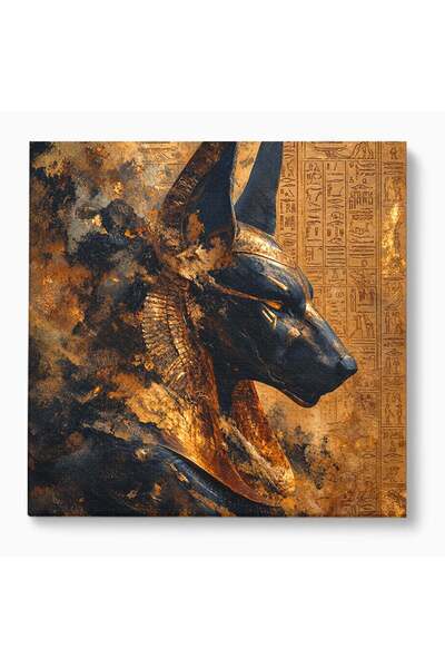 Luxcanva Tablou Canvas Anubis in Splendoare Antica 50x50 cm pe Sasiu Lemn Anu...
