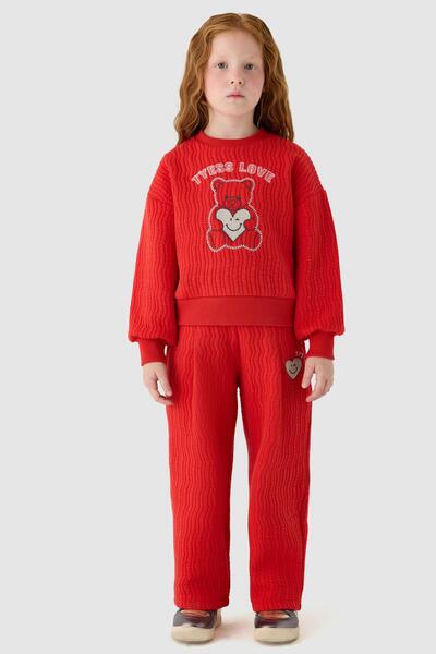 Tyess Kız Çocuk Kırmızı Sweatshirt