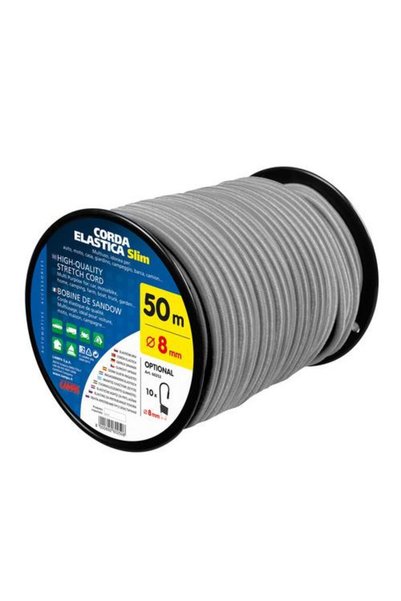 Lampa Ελαστικό Σπιράλ για Ελαστικά Κορδόνια Γκρι Χρώμα 50Μ 8mm