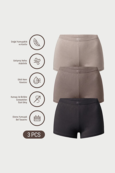 AUW Women's Cotton Modal Shorts 3-Pack - Softfit