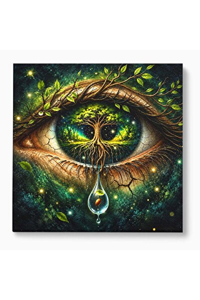 Luxcanva Tablou Canvas Ochiul Naturii 70x70 cm pe Sasiu Lemn Ochi Copac Natura