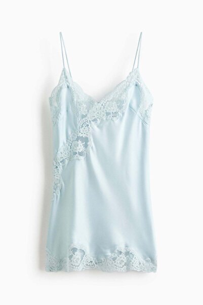 H&M Lace-trimmed satin nightslip
