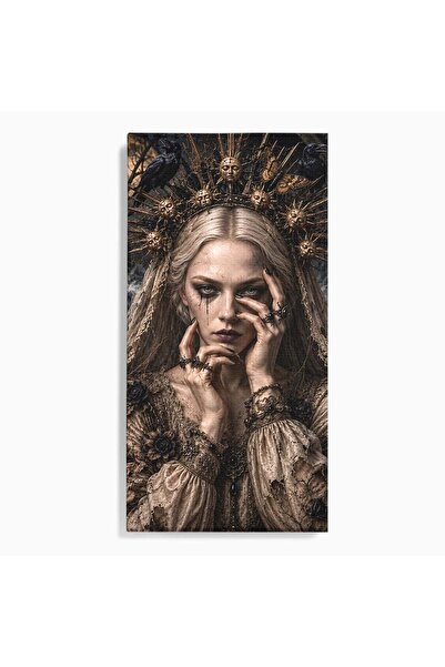 Luxcanva Tablou Canvas Regina Corbilor 50x100 cm pe Sasiu Lemn Mister Portret...