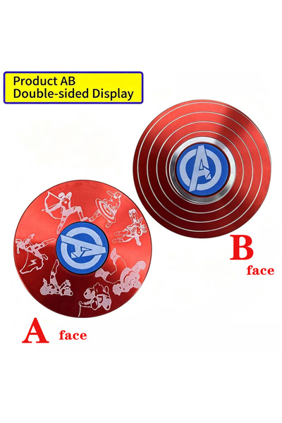 BANDAI 7 Dual-Sided Spider-Man & Captain America Shield Metal Fidget Spinner ...
