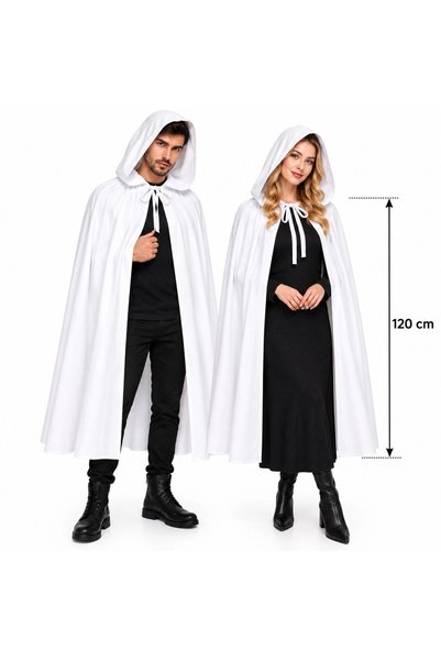 Generic Brand 120 cm White Hooded Long Ghost Cloak
