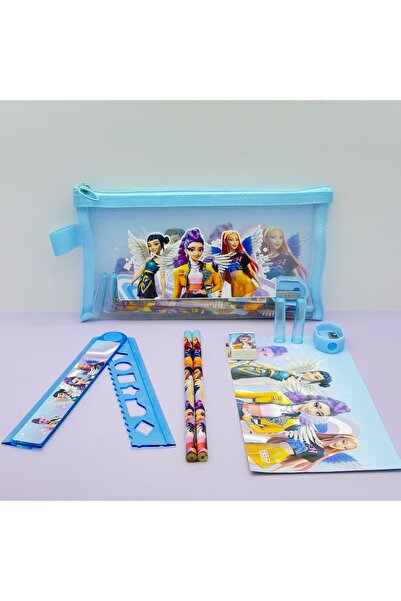 BANDAI BLUE ♣Kpo-Pencils Ruler Pencil Sharpener Pen Bag Eraser Kids Cute Stat...