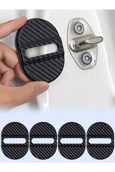 Choice Four packs 4PCS Carbon Fiber Car Door Lock Cover Universal Anti Rust W...