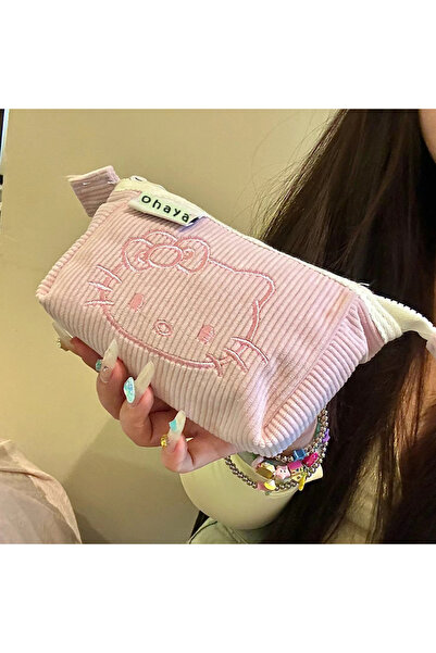 Choice Pink HelloKitty cartoon peripheral stationery storage bag, large capac...