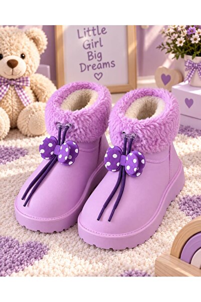 RoseVeno Waterproof Fur Lined Girls' Eva Rain Snow Boots