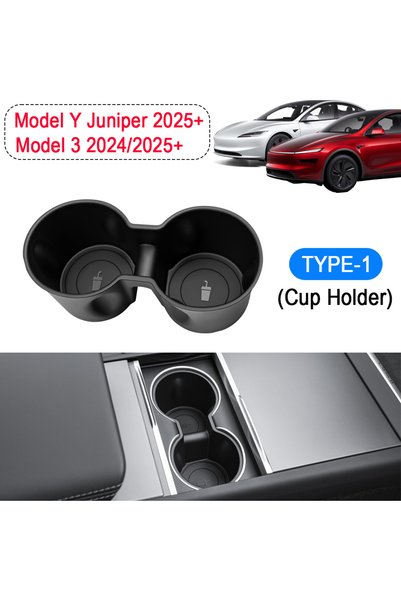 Choice Cup Holder TYPE-1 For Tesla Model Y Juniper 2025 Model 3 Highland Wate...